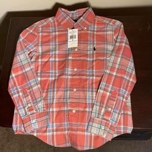 Polo Ralph Lauren Plaid Button Down shirt Sz 6 Boys NWT